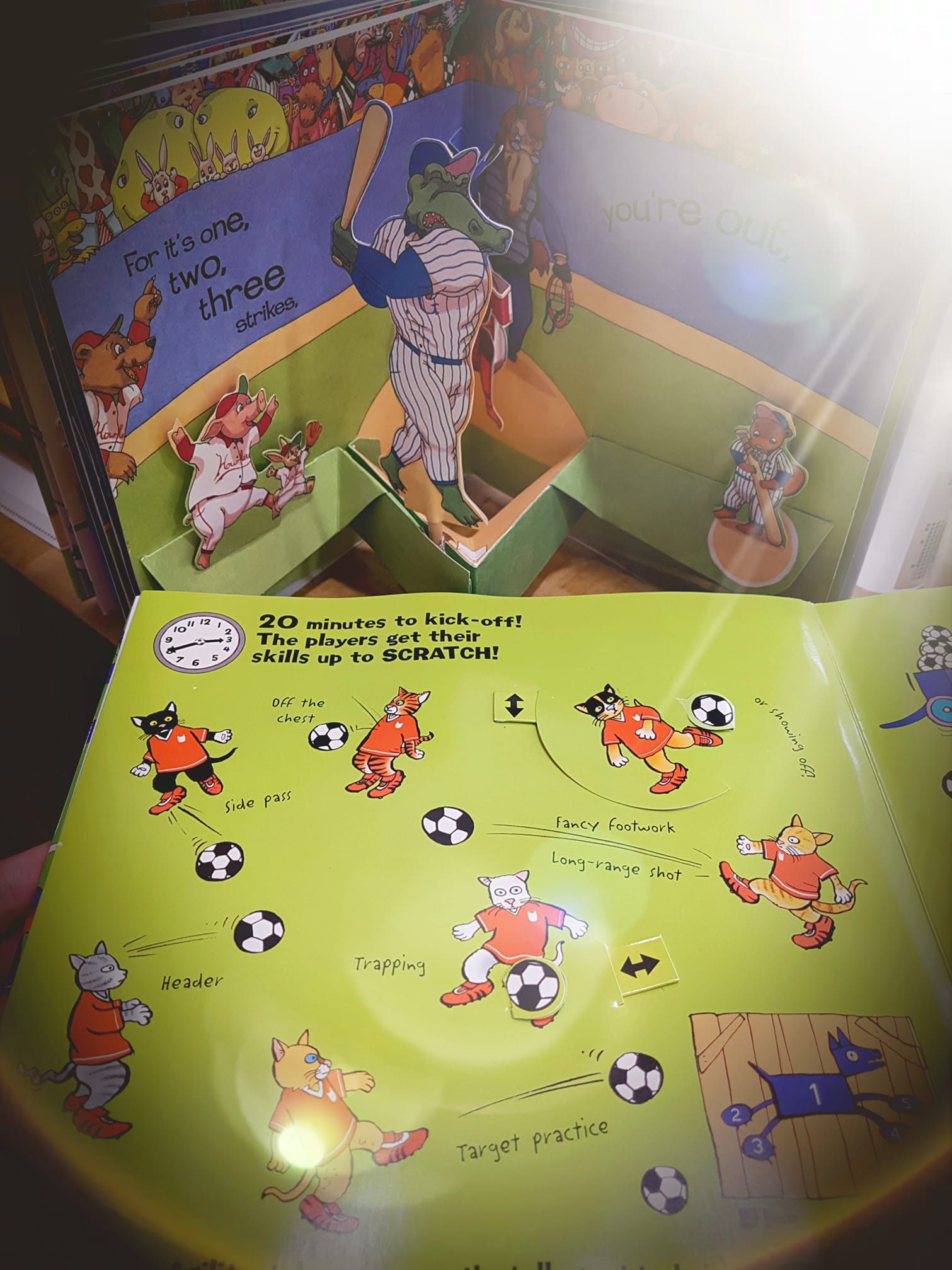 可能是顯示的文字是「 you're two three strikes, 20 minutes to kick-off! The players get their skills up to SCRATCH OFF the ches Side pass showing oFF! Fancy footwork Long -range shot Header Trapping Target practice 」的圖像